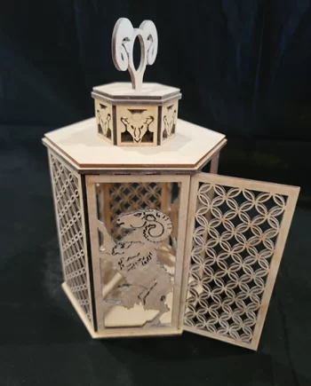 Lantern, Laser Cut, Gleann Abhann Themed - Baltic Birch Plywood